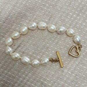 Kate Spade pearl heart toggle bracelet